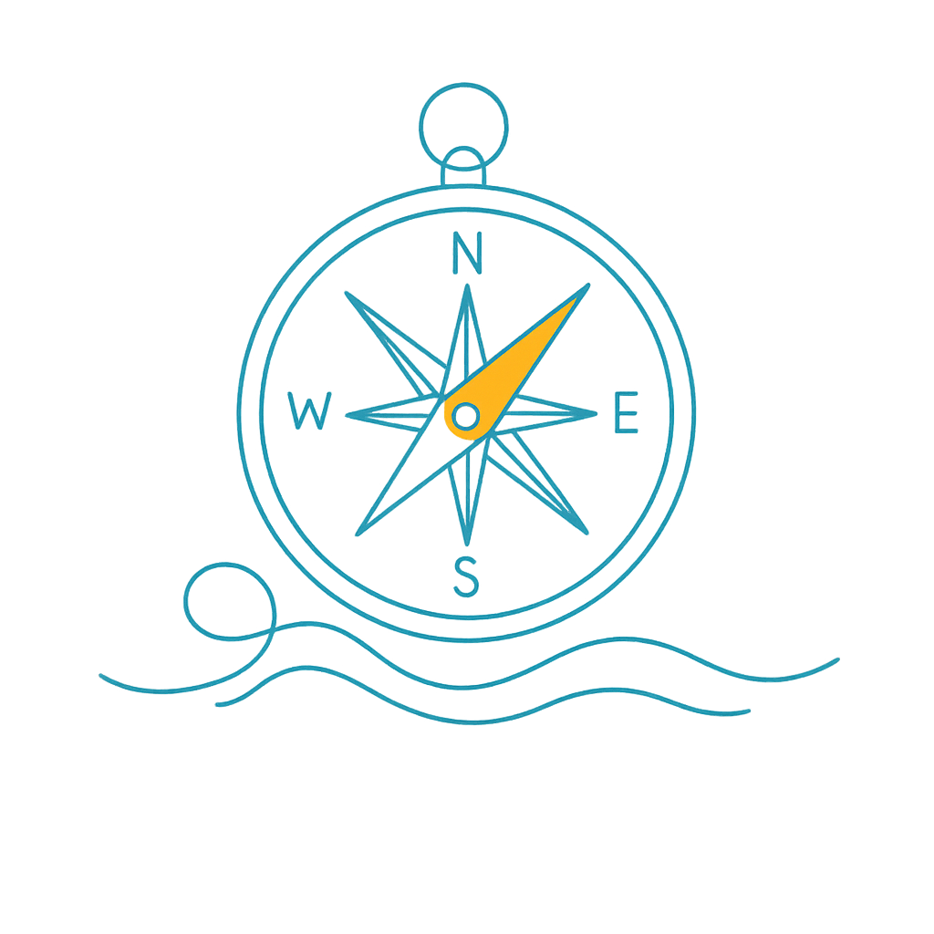 Illustration av en kompass