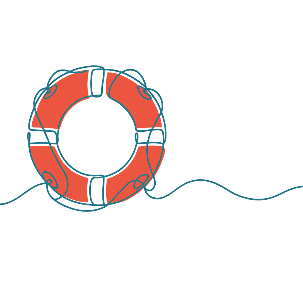 Livboj som symboliserar trygghet och stöd